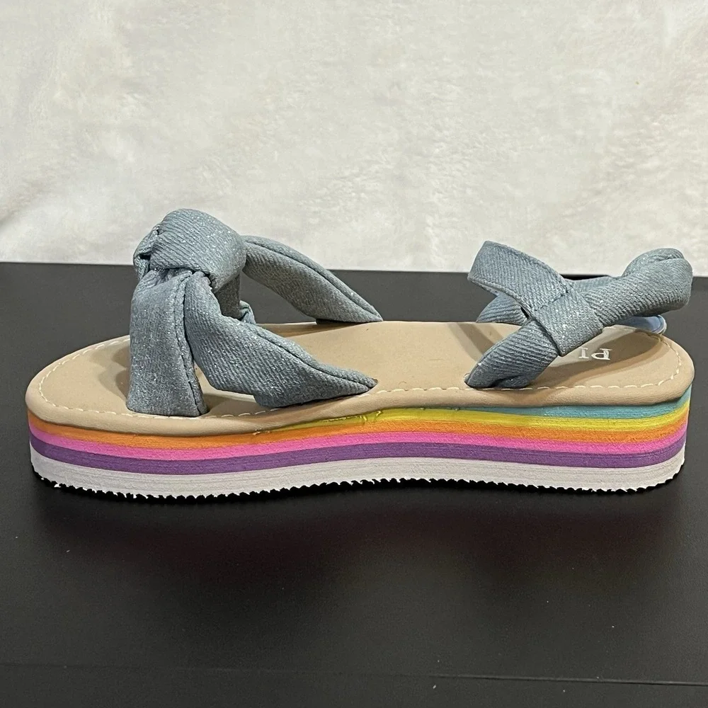 Children's Place Sandals Girl's Size 1 Sparkle Buckle Strap Thick Soles